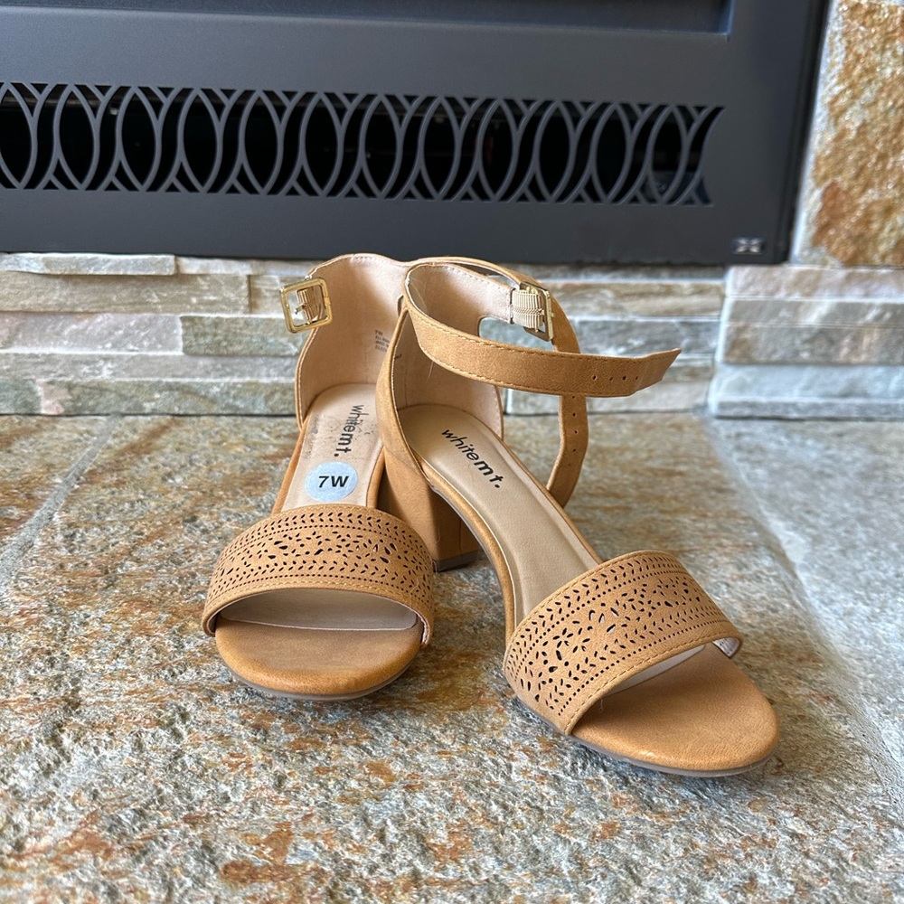 White MT Camel Cut-Out Heels